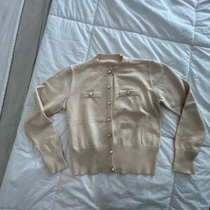 Cream Button-Up Cardigan